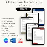 Solicitors Letter For Defamation of Character Template in PDF & Word