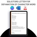 Solicitors Letter For Defamation of Character Word